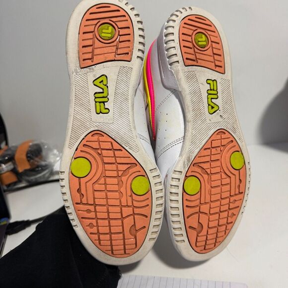 Women's Fila F-13 White | Lime Green | Hot Pink Sneakers size 7.5 - Picture 9 of 9